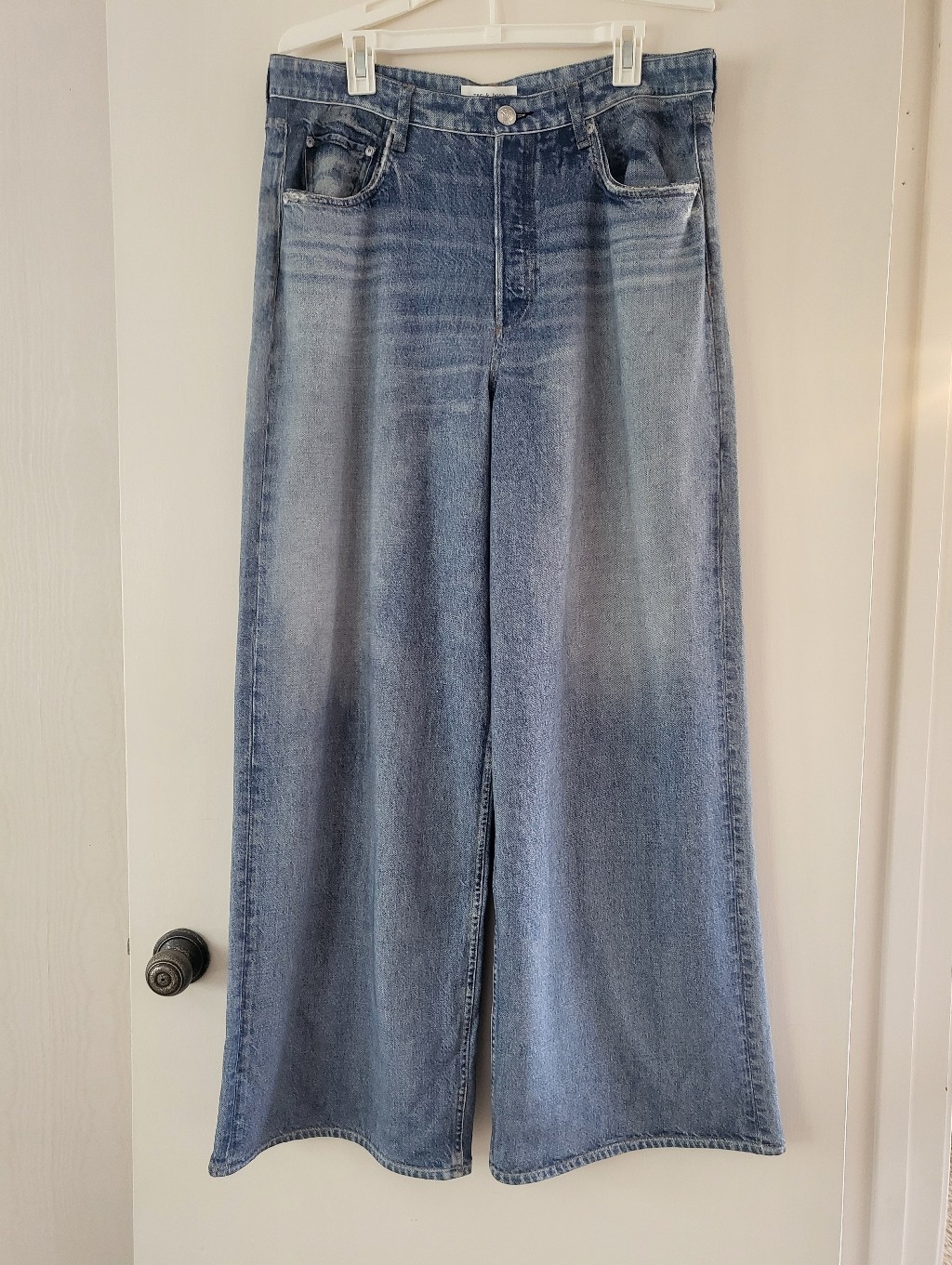 Rag & Bone Miramar Sofie High Waist Wide Leg Cotton Terry Sweatpant Jeans 33